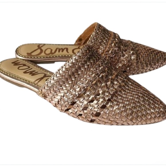 Sam Edelman Natalya Rose Gold Woven Leather Mules 9.5 - Picture 5 of 7